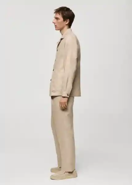 Blazer Americana Sorbet Beige Talla 50 Hombre Mango