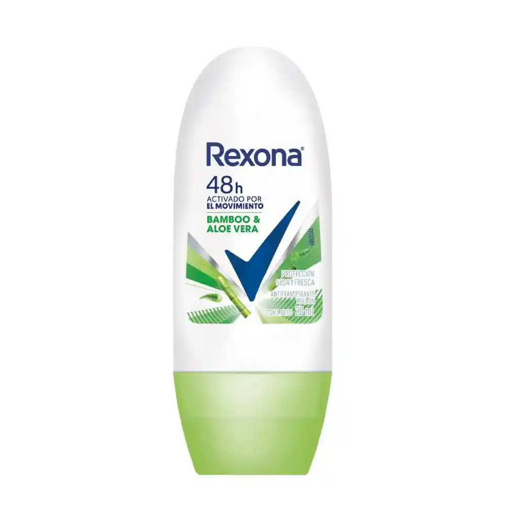 Rexona Desodorante Mini Roll On Mujer Bamboo y Aloe Vera 