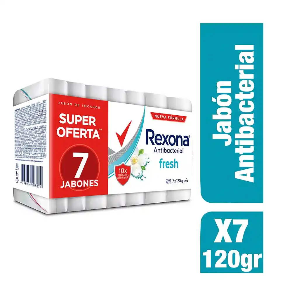 Rexona Jabón de Tocador Antibacterial Fresh