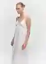 Vestido Bretzel-h Blanco Talla L Mujer Mango