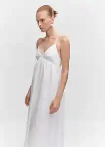 Vestido Bretzel-h Blanco Talla L Mujer Mango