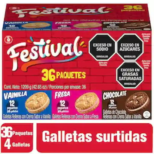 Festival Galletas Rellenas con Crema Sabores Surtidos