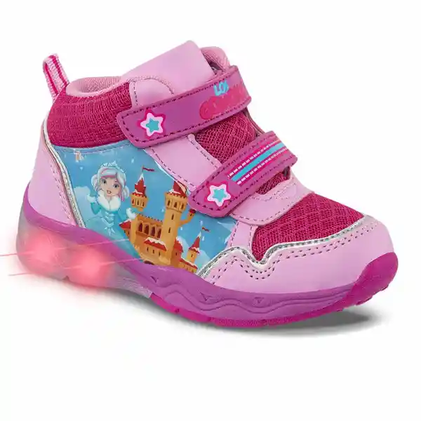 Los Gomosos Tenis Con Luces Moulu Niña Rosado Talla 25