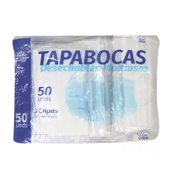 Ada Vida Tapabocas Quirúrgico 3 Capas