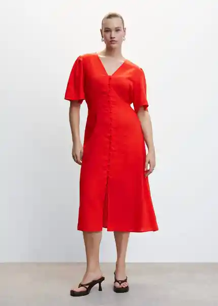 Vestido Red 2 Rojo Talla M Mujer Mango