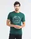 Graphic T-shirt Text M/c Verde Sicomoro Ultraoscuro Talla Xl Hombre Chevignon