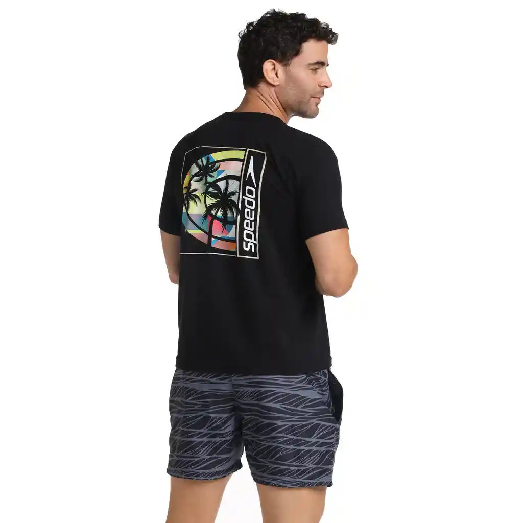 Camiseta Manga Corta Palm Haven Hombre Negro-s