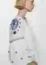 Camisa Proli Off White Talla S Mujer Mango
