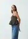 Camisa Cacao Mujer Verde Aceituna Oscuro Talla L 412G396 Naf Naf