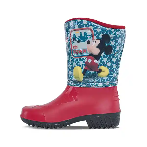 Disney Botas de Lluvia Mickey Osama Para Niño Rojo Negro T. 26