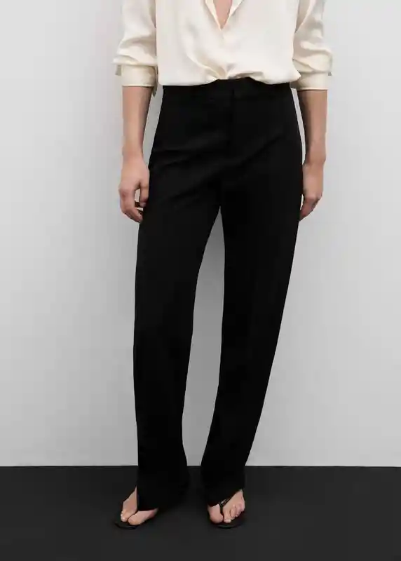 Pantalón Maca Negro Talla 54 Mujer Mango