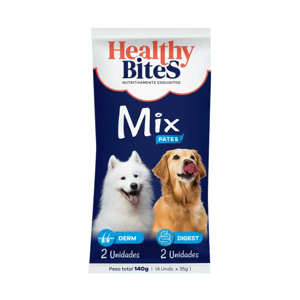 Snack Húmedo para Perro Healthy Bites Paté Derm y Digest 4 Unidades