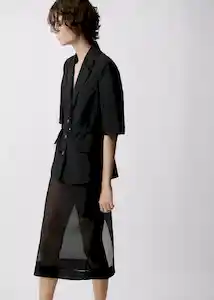 Blazer Americana Argelia Negro Talla S Mujer Mango