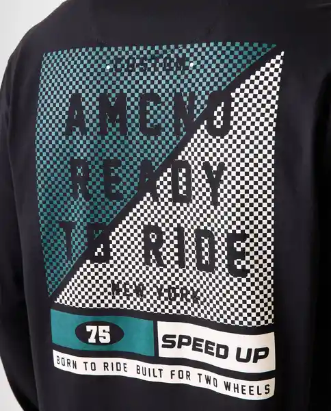 Camiseta Hombre Negro Talla S 842G092_NEG194004 Americanino