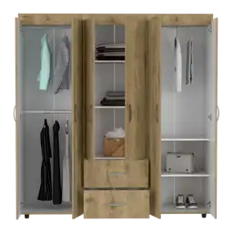 Closet Bariloche 180 X 170 X 50 Rta Blanco + Macadamia