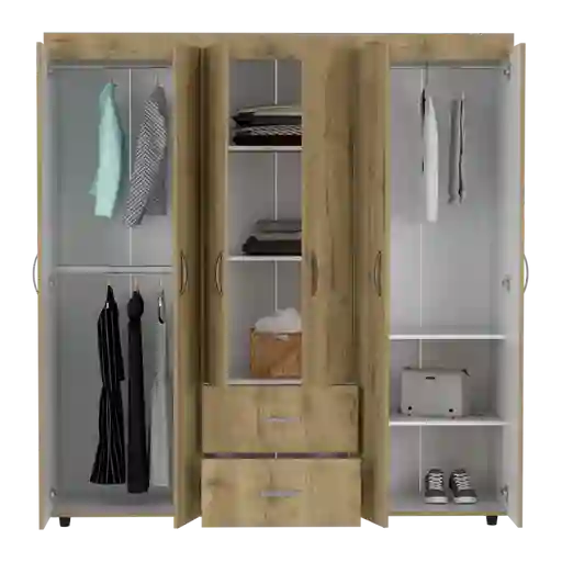 Closet Bariloche 180 X 170 X 50 Rta Blanco + Macadamia