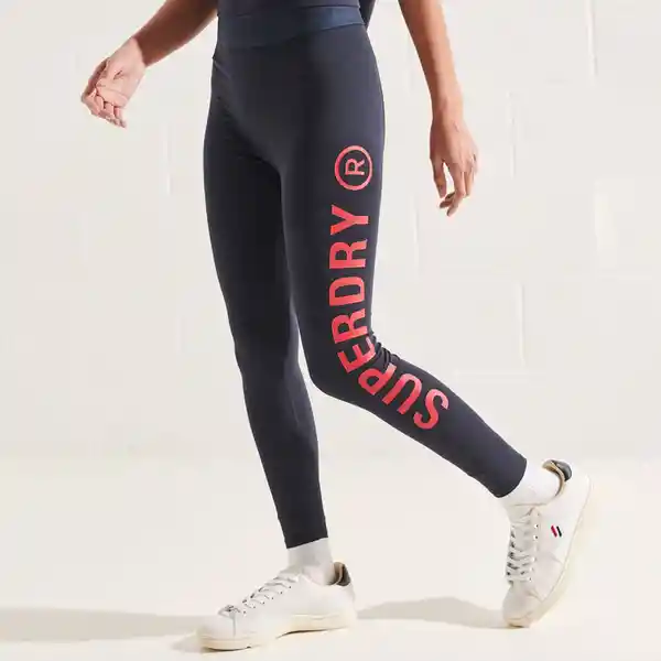 Superdry Leggings Essential 7/8 Negro Rojo Talla L