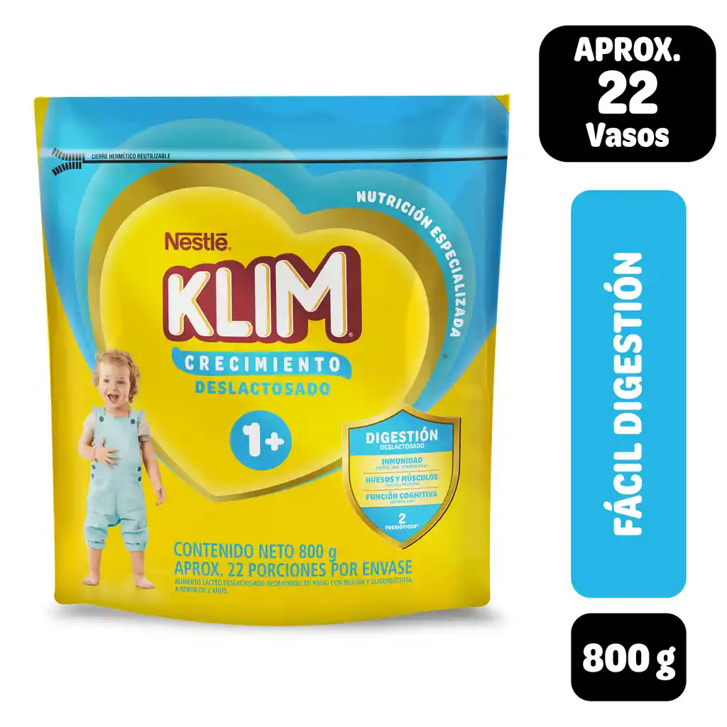 Alimento lácteo KLIM 1+ Deslactosado x 800g