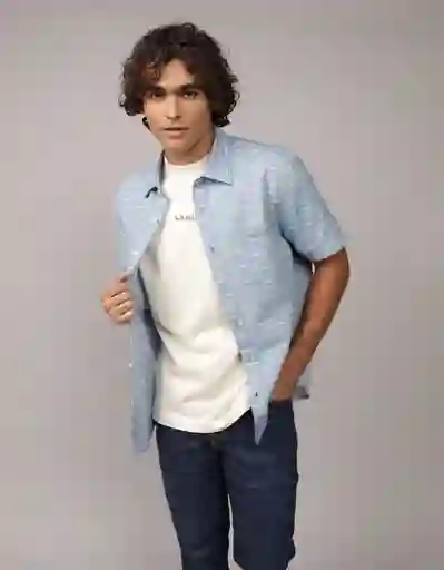 Camisa Hombre Azul Talla Large 2893401 American Eagle