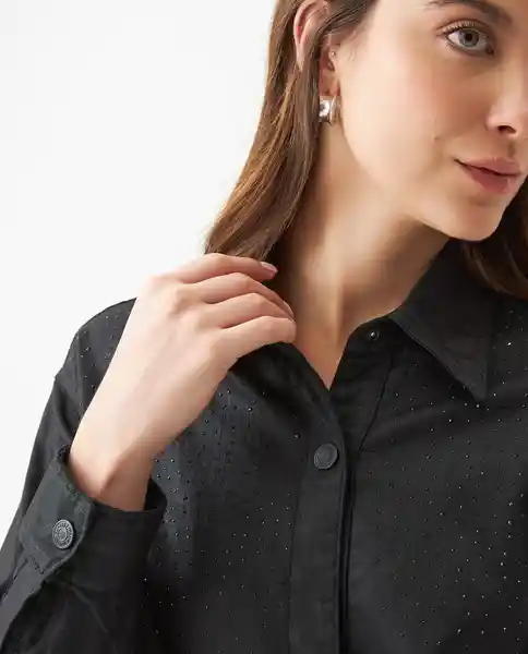 Vestido Camisero Corto Negro Noche Ultraoscuro T S Chevignon