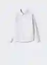 Camisa Popelin Blanco Talla 07 Niños Mango