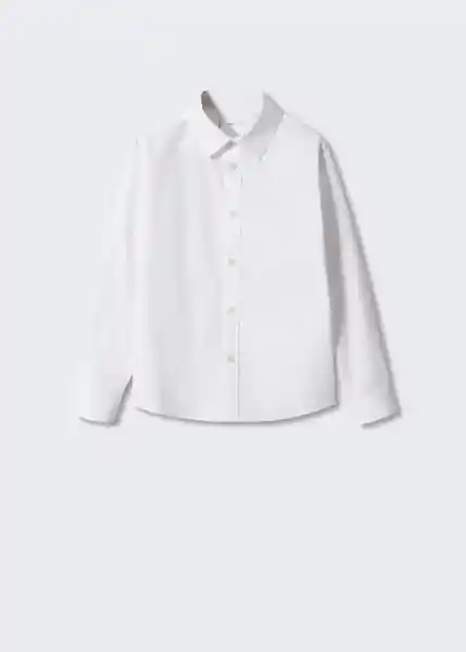 Camisa Popelin Blanco Talla 07 Niños Mango
