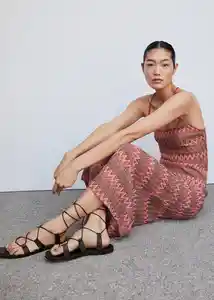 Vestido Serra Rojo Talla M Mujer Mango