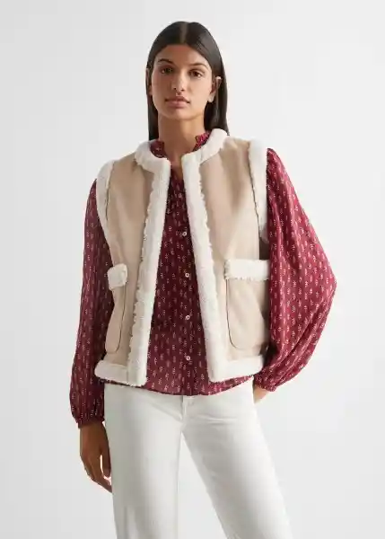 Chaleco Sheep Beige Talla 20 Niñas Mango