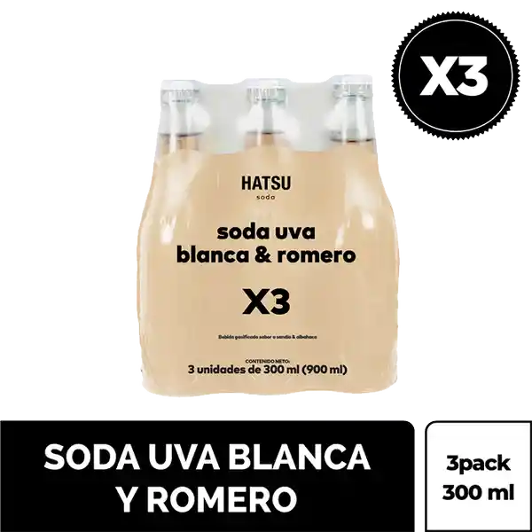 Hatsu Soda de Uva Blanca y Romero
