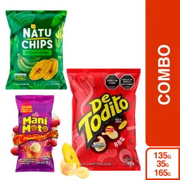 Combo Mani Moto Flamin Hot + de Todito Bbq + Natuchips