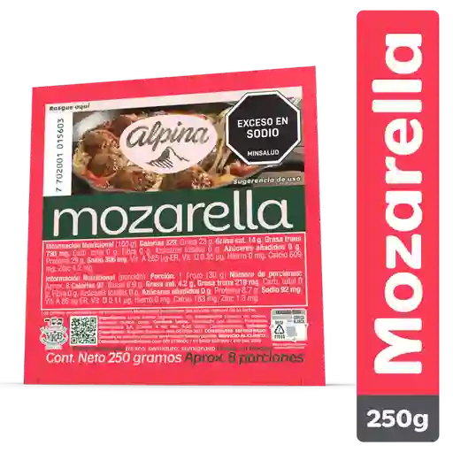 Alpina Queso Mozarella Bloque 250 g