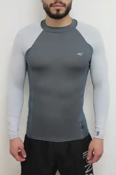 ONeill Camisa Manga Larga Rash Guard Premium Gris-Azul Talla M