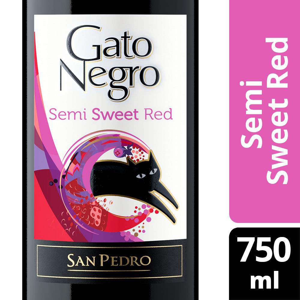 Gato Negro Vino Tinto Semi Sweet Rojo 750 ml