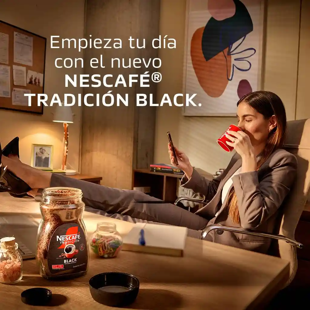 Café instantáneo NESCAFÉ Tradición Black tostado intenso x 170g