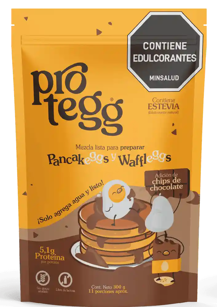 Protegg Mezcla Pancakes y Waffles Chips de Chocolate