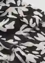 Fular Bicolor Negro Talla 99 Mujer Mango