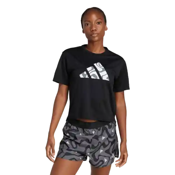 Adidas Camiseta Run It Bl Tee Correr Mujer Negro Talla M
