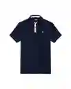 Camiseta Polo Contrast Neck Azul Dark Ultraoscuro L Chevignon