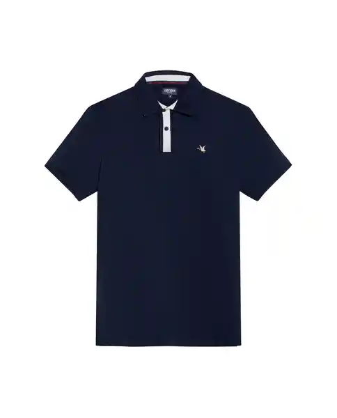 Camiseta Polo Contrast Neck Azul Dark Ultraoscuro L Chevignon