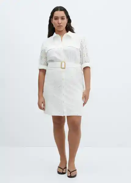 Vestido Shirly Blanco Talla S Mujer Mango