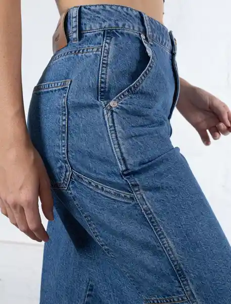 Jean Luces Mujer Azul Índigo Medio Talla 8 Naf Naf