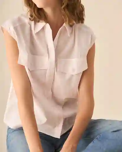 Camisa Rosa Papel Claro Talla XS 113G012 Esprit