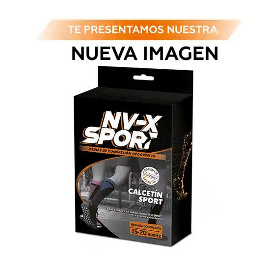 NV-X Sport Calcetín Deportivo 15-20 mm/hg Navy-Salmon L