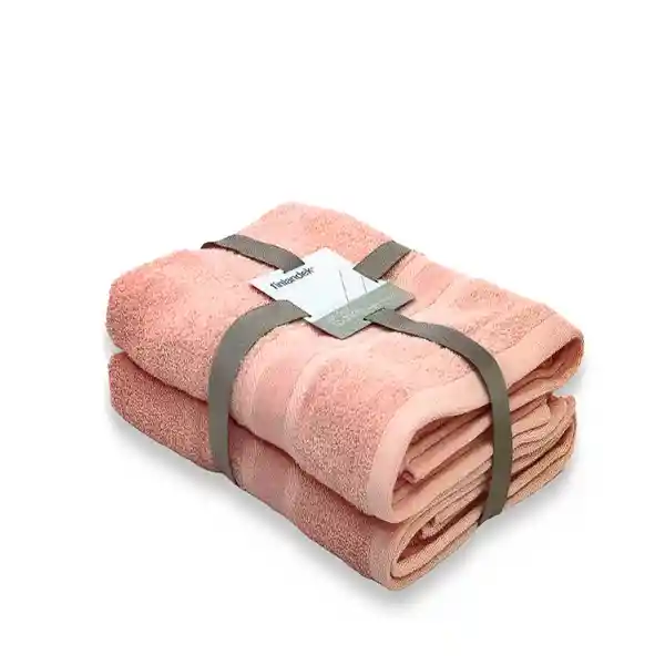 Set Toallas Baño Basic Esencial Rosa TOACOTTON4 Finlandek