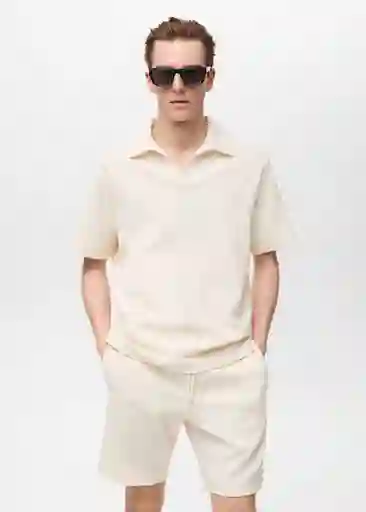 Camiseta Polo Xavi Crudo Talla L Hombre Mango