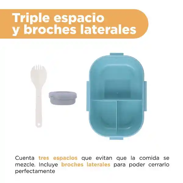 Contenedor Para Alimentos de Doble Capa Con Asas Azul Miniso