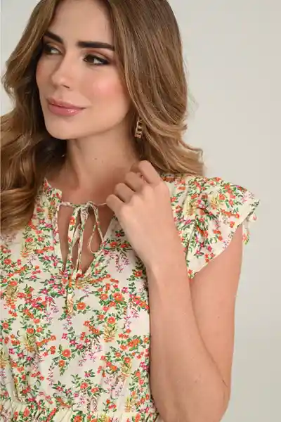 Vestido Primavera Color Beige Claro Talla XS Ragged