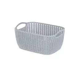 Miniso Caja de Almacenamiento Rectangular Trenzado Gris