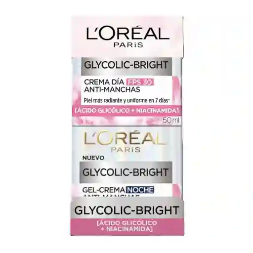 LOréal París Crema Día y Noche Con Ácido Glicólico Glycolic