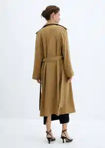 Abrigo Trench Abrigo Trenchi-W Camel Talla S Mujer Mango